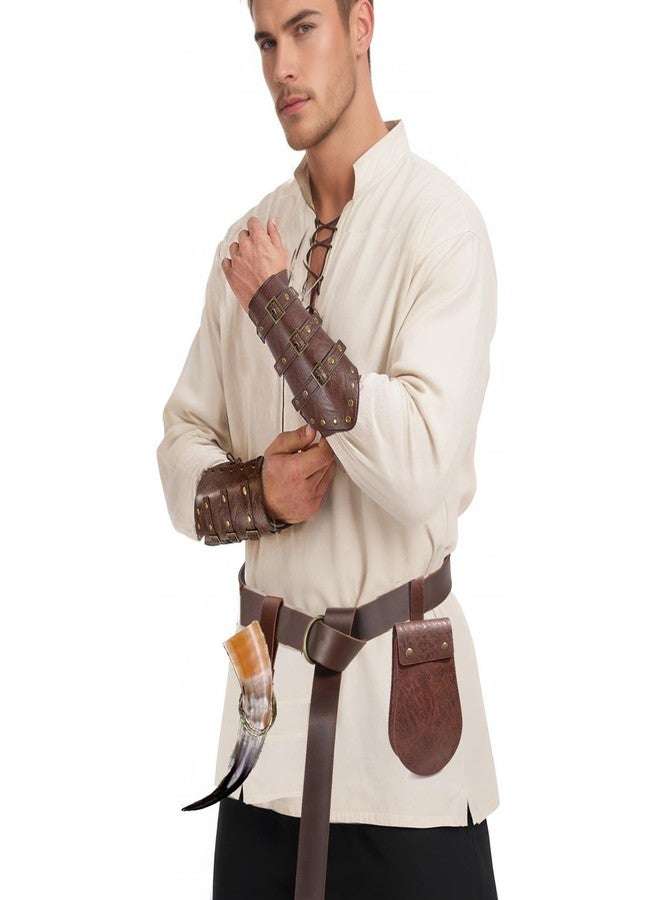 SUMGOGO Renaissance Belt Pouch Purse Viking Bracers Hook Halloween Set Medieval Ren Faire Festival Costume Accessory Cosplay Bag - Image 2